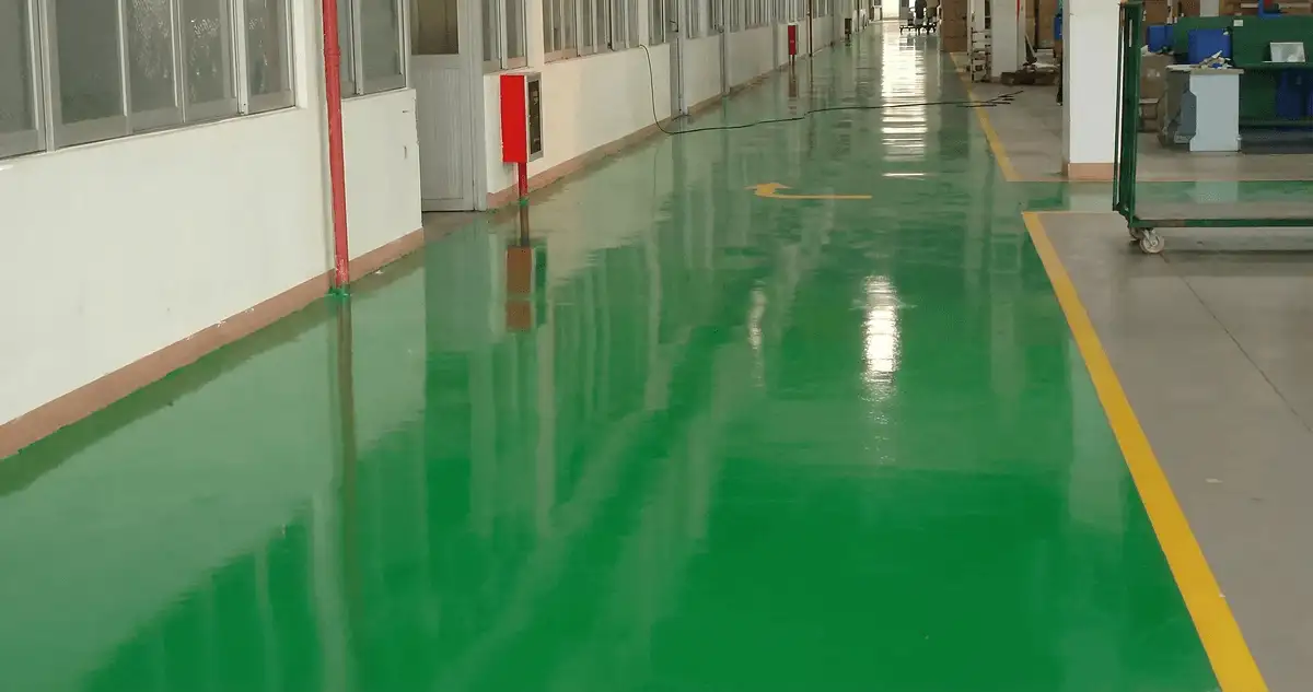 A factory floor professionally covered and marked with epoxy flooring in Clearwater, FL