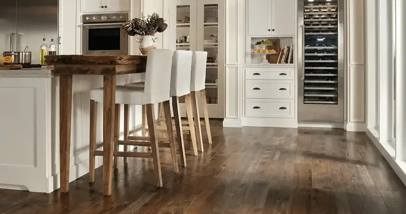 Professionally installed and refinished hardwood flooring in a residential home, showcasing smooth finish and natural wood tones in Clearwater, FL
