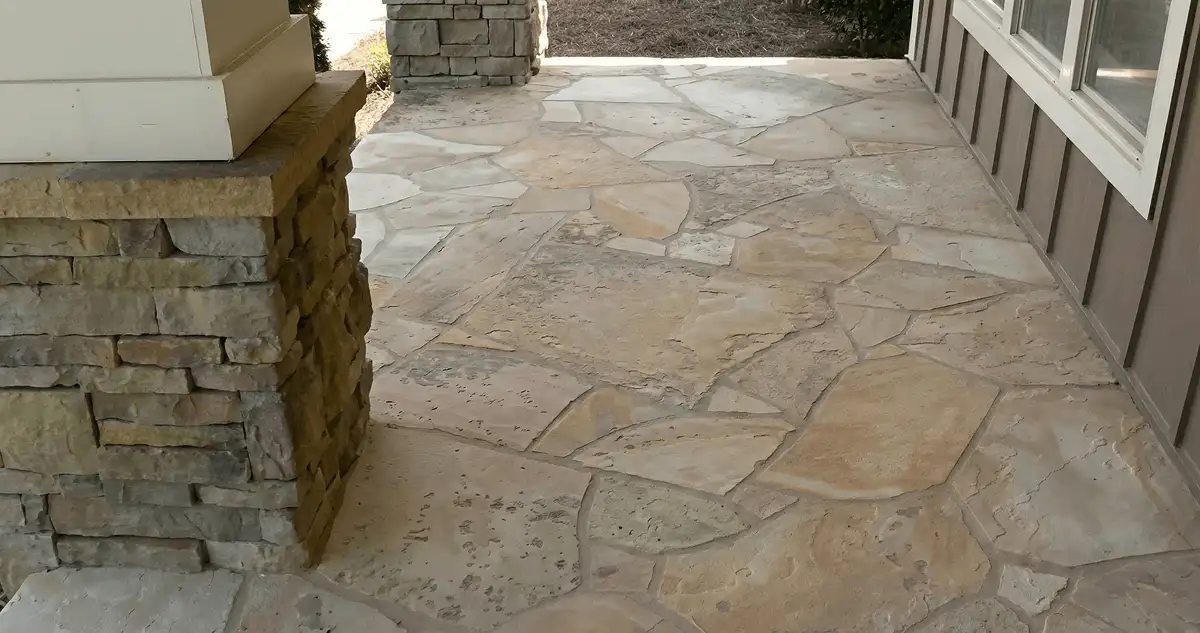 House entrance with professionally installed stone flooring in Clearwater FL