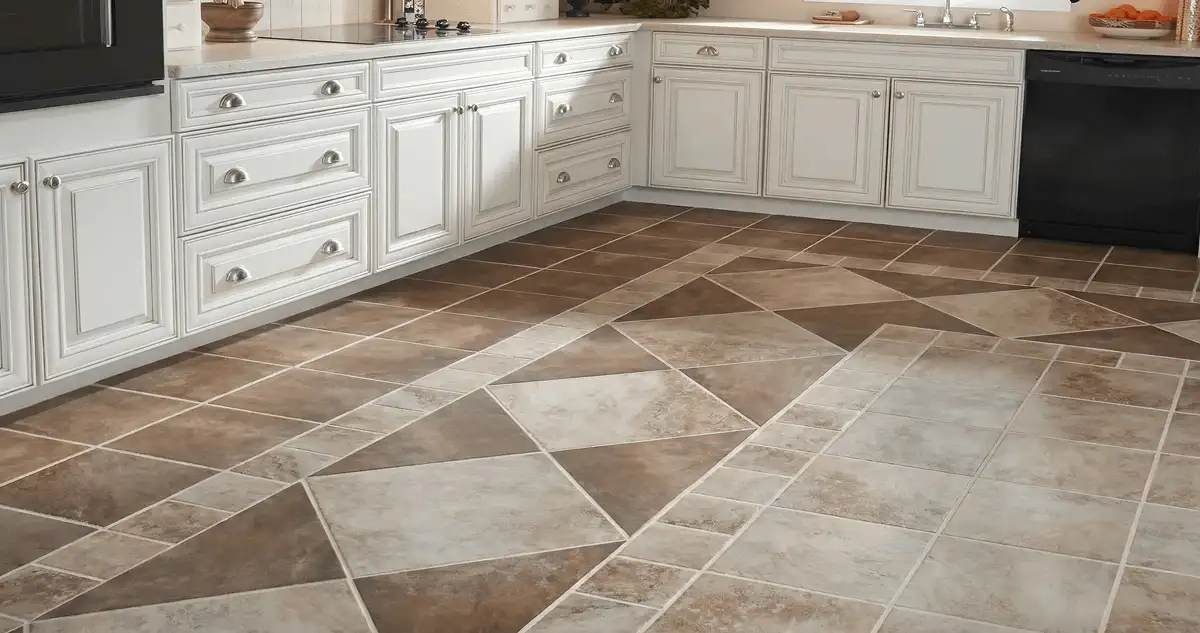Kitchen with white cabinets and a professionally installed tile floor in Clearwater, FL